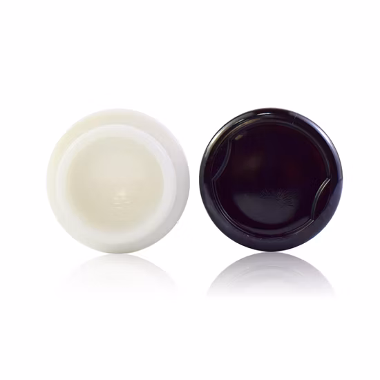 Tarro de vidrio blanco de 5 ml, frasco de vidrio blanco ópalo a prueba de niños con tapa redonda resistente a los niños para aceite de cera
