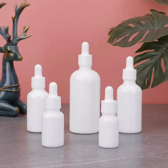Botella cuentagotas de vidrio cosmético de 30 ml Botella cosmética de vidrio opalino de 30 ml