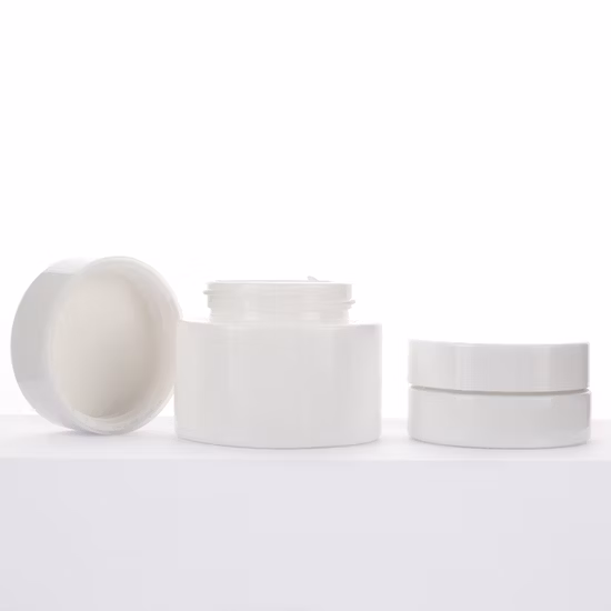 Venta al por mayor 10g 50g de cristal de ópalo de lujo crema facial tarro cosmético porcelana blanca